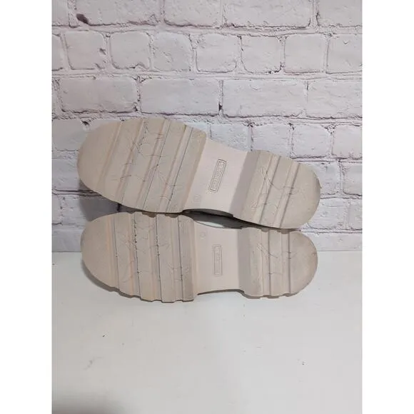 Pikolinos Asturias Beige Leather Sneakers Shoes Size 38 7-7.5 US EUC Lug Sole