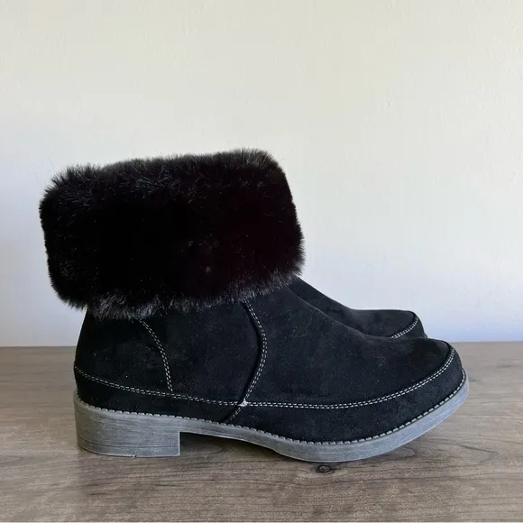 Propet Tabitha Black Fur Topped Women’s Boot Size 10 Wide #463