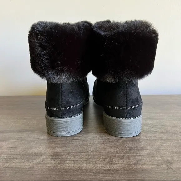 Propet Tabitha Black Fur Topped Women’s Boot Size 10 Wide #463