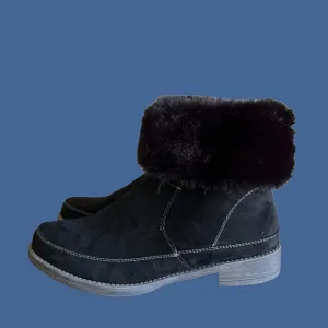 Propet Tabitha Black Fur Topped Women’s Boot Size 10 Wide #463