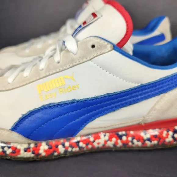 Puma Jamming Easy Rider Men's Sneakers Off White-Strong Blue Shoes Size 8