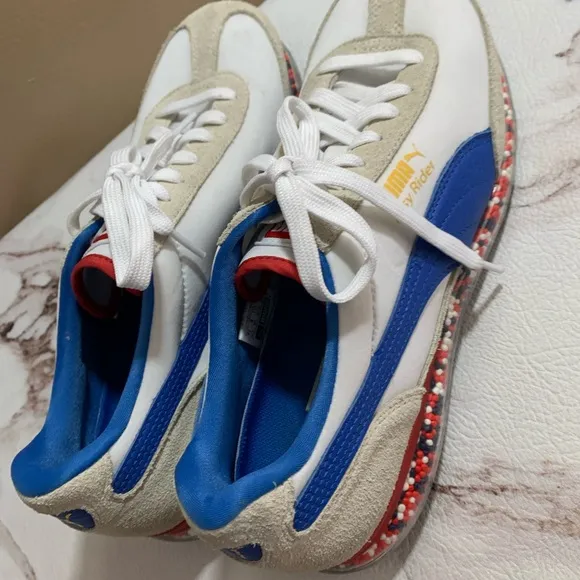 Puma Jamming Easy Rider Shoes White-Strong Blue 8