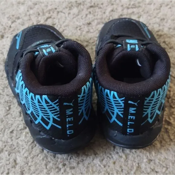 Puma Melo MB.01 JR Black/Teal Toddlers Sneakers Size 4c PRE-OWNED