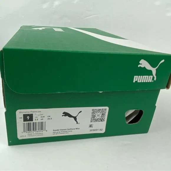 PUMA Suede Classic Selflove Sneakers Ash Gray Frosted Ivory Women’s Size 9 NEW