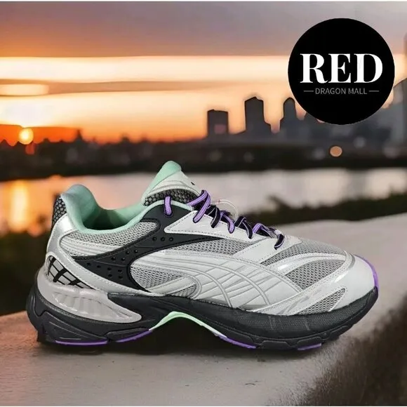 Puma Velophasis Sprint 2K Running Grey Purple Black 395345-02 - Men's Size 11.5