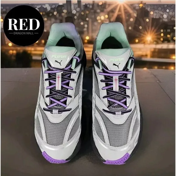 Puma Velophasis Sprint 2K Running Grey Purple Black 395345-02 - Men's Size 11.5