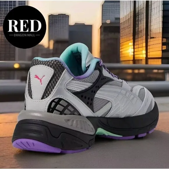 Puma Velophasis Sprint 2K Running Grey Purple Black 395345-02 - Men's Size 11.5