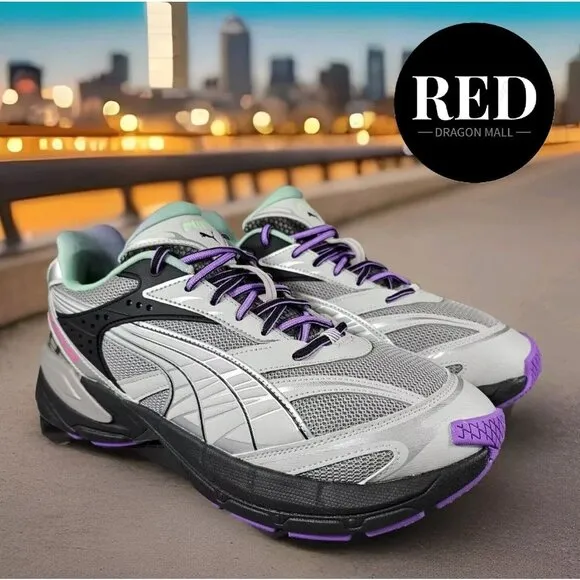 Puma Velophasis Sprint 2K Running Grey Purple Black 395345-02 - Men's Size 11.5