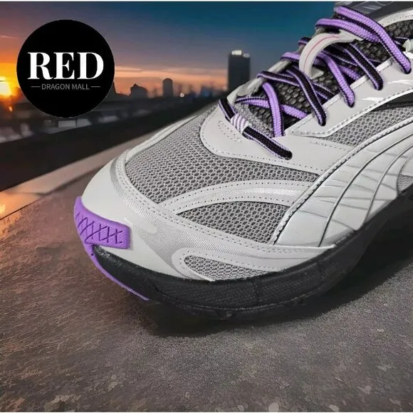 Puma Velophasis Sprint 2K Running Grey Purple Black 395345-02 - Men's Size 11.5