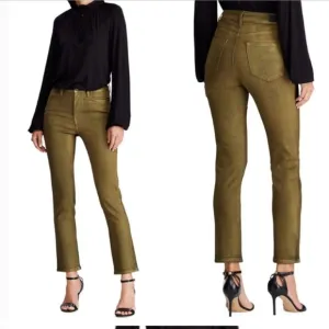 Ralph Lauren Coated High-Rise Jeans Metallic gold Ankle Skinny plus size 22W