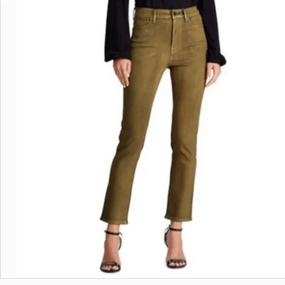 Ralph Lauren Coated High-Rise Jeans Metallic gold Ankle Skinny plus size 22W