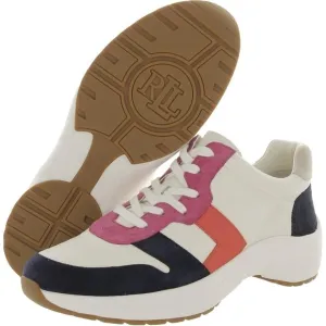 Ralph Lauren Rylee Womens Shoes Sneakers Cream Leather  Suede multi color 9.5