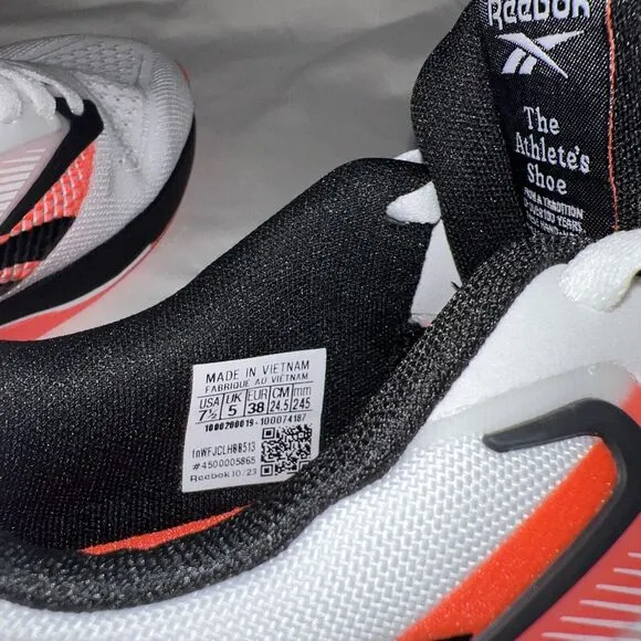 Reebok Nano X4 White Black Orange Flare Women  Cross Training 100074187 Sz 7.5