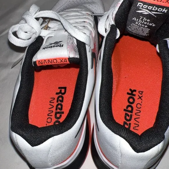 Reebok Nano X4 White Black Orange Flare Women  Cross Training 100074187 Sz 7.5