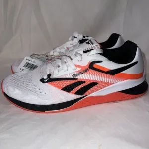 Reebok Nano X4 White Black Orange Flare Women  Cross Training 100074187 Sz 7.5