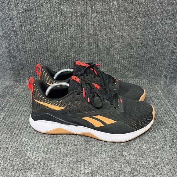 Reebok Nanoflex TR 2 Athletic Cross Training Shoes Black Gum Red Mens Size 11