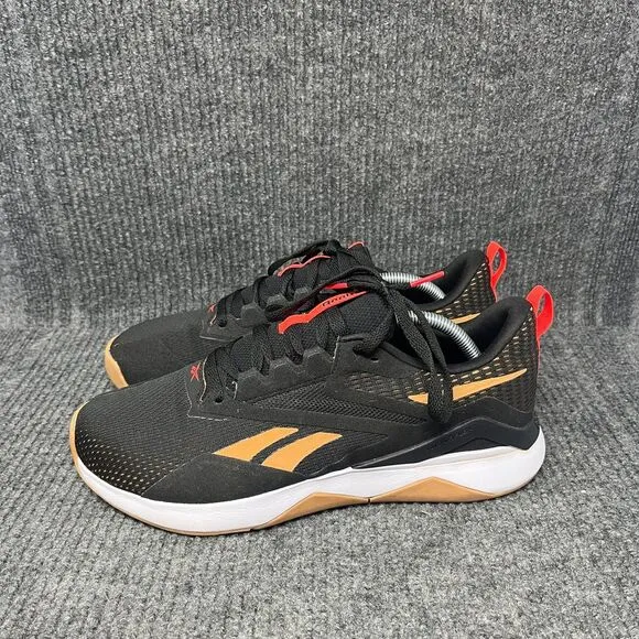 Reebok Nanoflex TR 2 Athletic Cross Training Shoes Black Gum Red Mens Size 11