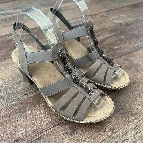 Rieker Rudy Stafford Sandal Size 39 EU / 8 US taupe
