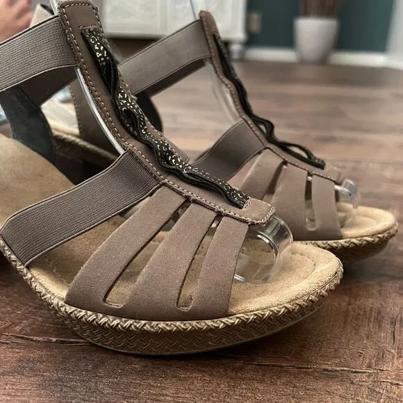 Rieker Rudy Stafford Sandal Size 39 EU / 8 US taupe