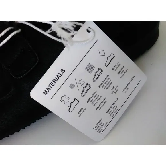 ROAM Black Calfhair Comfy Strappy Sandals Memory Foam Hug-Fit Shoes  NWT