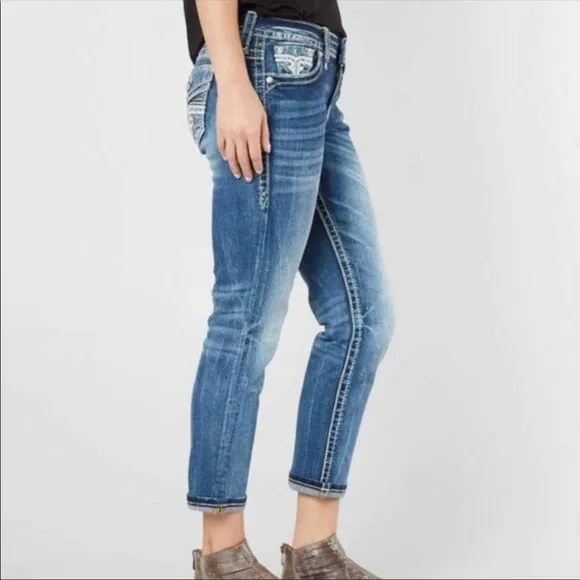 Rock Revival Bling Easy Capri Jeans