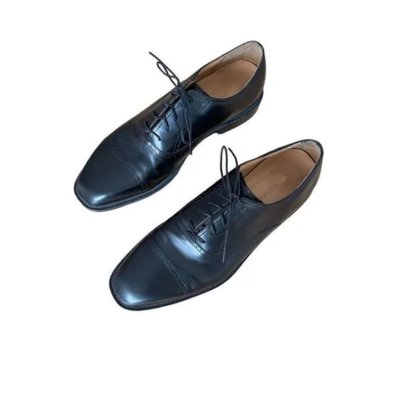 Rockport Mens Black Lace Up Square Toe Leather Comfort Oxford Shoes Size 11.5