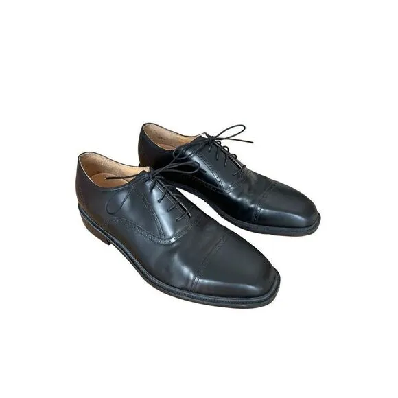 Rockport Mens Black Lace Up Square Toe Leather Comfort Oxford Shoes Size 11.5