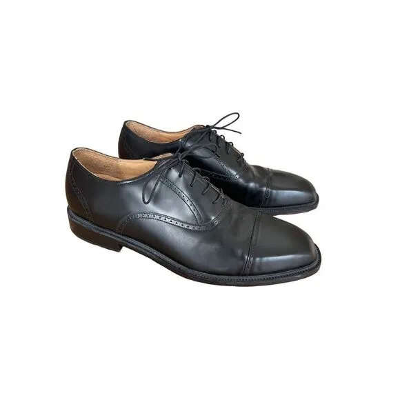Rockport Mens Black Lace Up Square Toe Leather Comfort Oxford Shoes Size 11.5