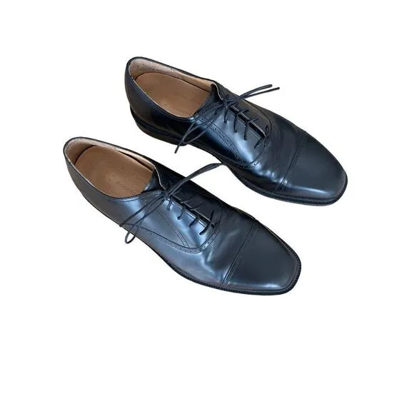 Rockport Mens Black Lace Up Square Toe Leather Comfort Oxford Shoes Size 11.5
