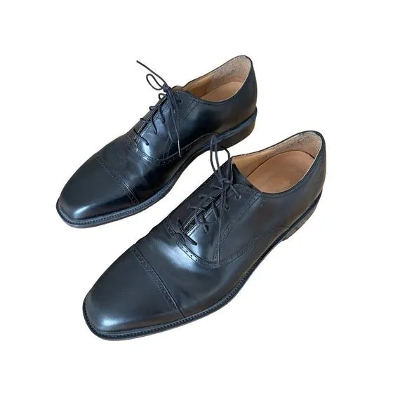 Rockport Mens Black Lace Up Square Toe Leather Comfort Oxford Shoes Size 11.5