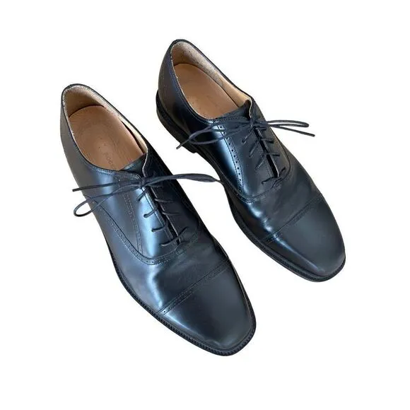 Rockport Mens Black Lace Up Square Toe Leather Comfort Oxford Shoes Size 11.5