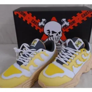Rockstar Brand X Bleached Bone Sneakers Size 9 In Box Excellent White Yellow
