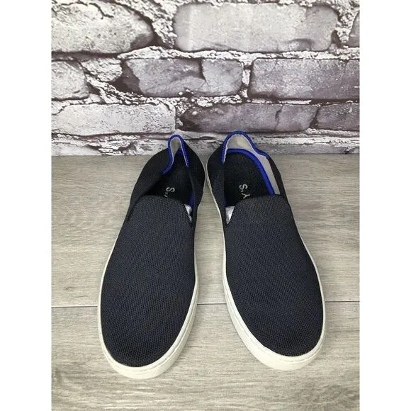 Rothy’s Black Knit Fabric The Original Slip On Sneaker Shoes Women 6M US/36.5EU