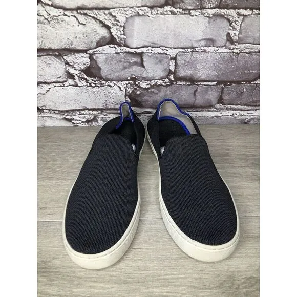 Rothy’s Black Knit Fabric The Original Slip On Sneaker Shoes Women 6M US/36.5EU