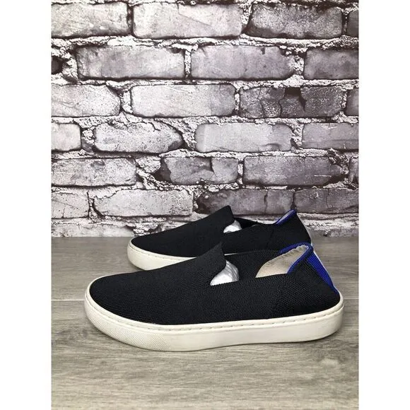 Rothy’s Black Knit Fabric The Original Slip On Sneaker Shoes Women 6M US/36.5EU