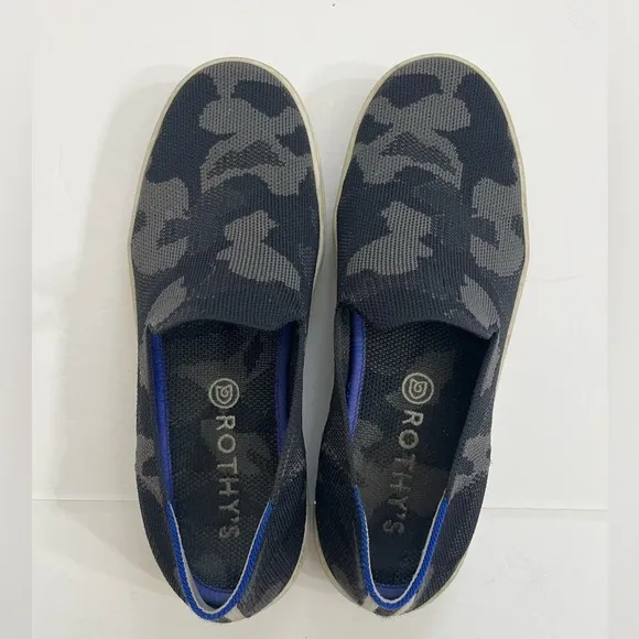 Rothy’s Slide On Gray Camo Shoes Size 7.5