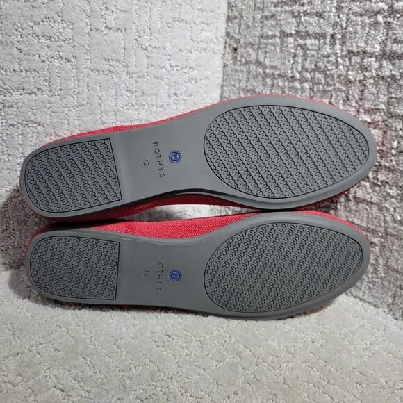 Rothys The Flat Scooter Red Round Toe Slip on Flat Shoes Women's Multiple Sizes