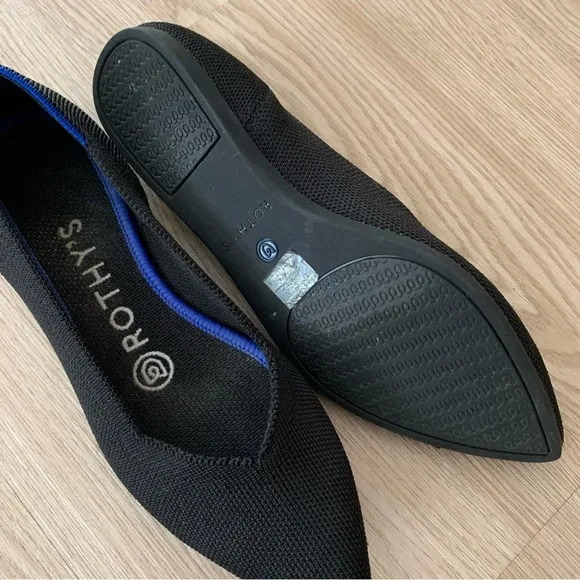 Rothy’s the point pointed toe slip on ballet flat woven shoes