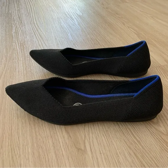 Rothy’s the point pointed toe slip on ballet flat woven shoes