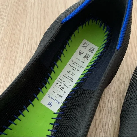 Rothy’s the point pointed toe slip on ballet flat woven shoes