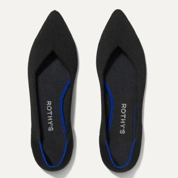 Rothy’s the point pointed toe slip on ballet flat woven shoes