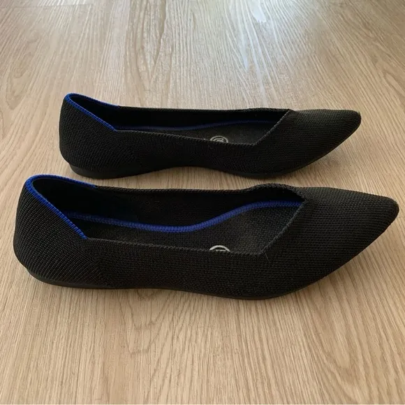 Rothy’s the point pointed toe slip on ballet flat woven shoes