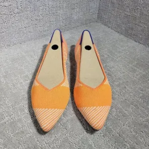 Rothy's The Point Women's Size 9.5 US Orange Sherbet Slip On Pointed Toe Shoes