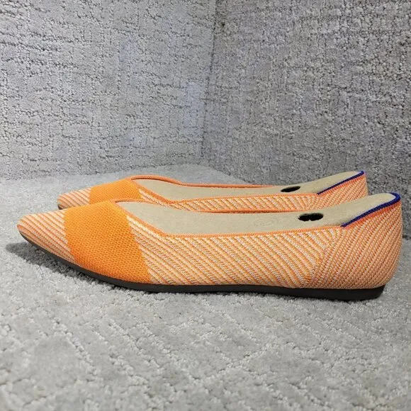 Rothy's The Point Women's Size 9.5 US Orange Sherbet Slip On Pointed Toe Shoes