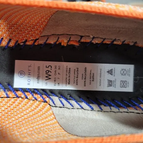 Rothy's The Point Women's Size 9.5 US Orange Sherbet Slip On Pointed Toe Shoes
