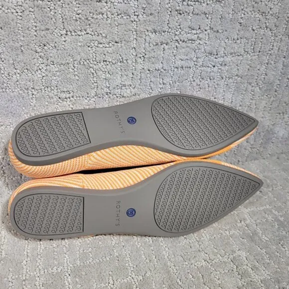 Rothy's The Point Women's Size 9.5 US Orange Sherbet Slip On Pointed Toe Shoes