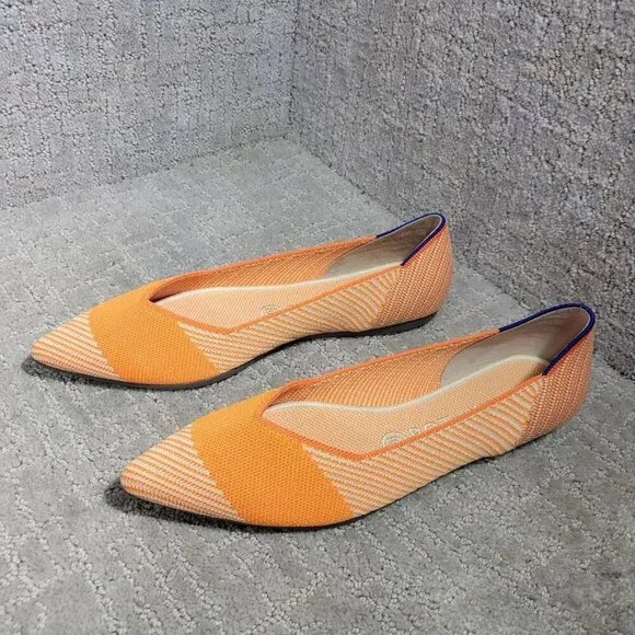Rothy's The Point Women's Size 9.5 US Orange Sherbet Slip On Pointed Toe Shoes