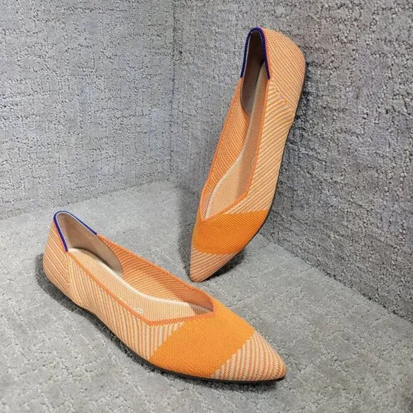 Rothy's The Point Women's Size 9.5 US Orange Sherbet Slip On Pointed Toe Shoes
