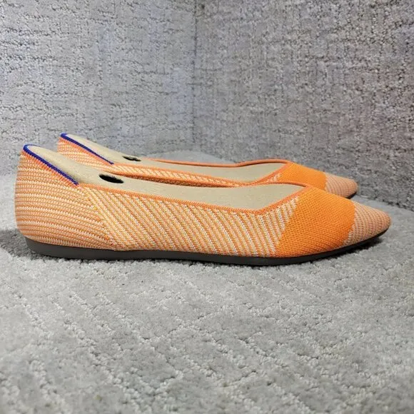 Rothy's The Point Women's Size 9.5 US Orange Sherbet Slip On Pointed Toe Shoes
