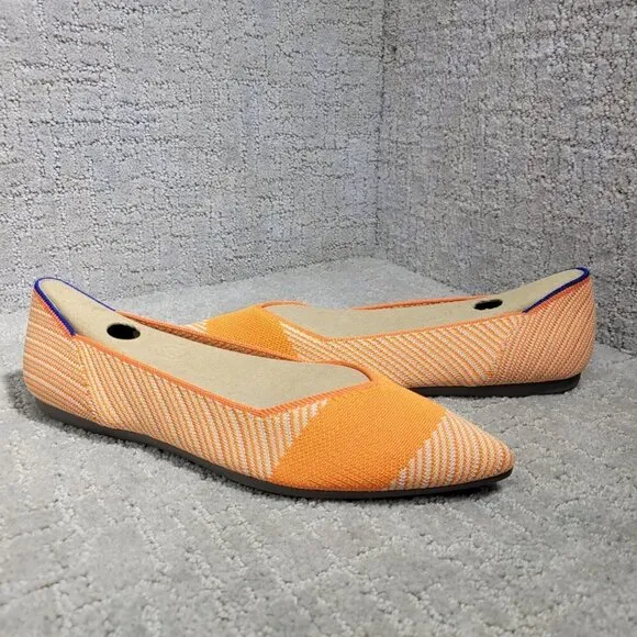 Rothy's The Point Women's Size 9.5 US Orange Sherbet Slip On Pointed Toe Shoes